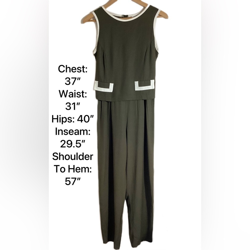 Vtg Old Money Jumpsuit Tie Back Waist M - Picture 4 of 16